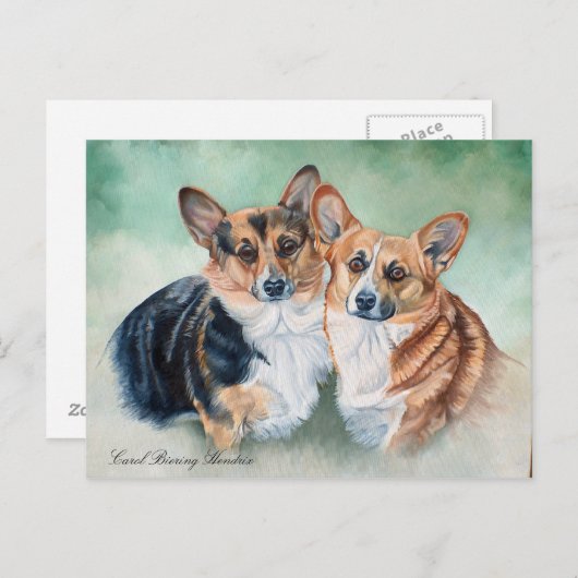 WELSH CORGIES POSTKARTE (Vorne/Hinten)