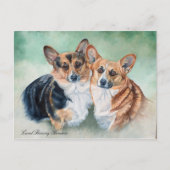 WELSH CORGIES POSTKARTE (Vorderseite)