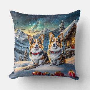 Welsh Corgis Holiday Design von Rich AMeN Gill Kissen