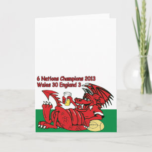 Welsh Dragon, 6 Nations Champions, Wales / England Karte