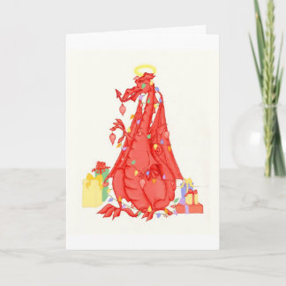 Welsh Dragon Christmas Card - Welsh Feiertagskarte
