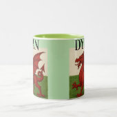 Welsh dragon coffee mug  zweifarbige tasse (Mittel)