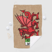 Welsh Dragon Custom Monogram Golfhandtuch (Insitu)