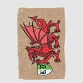 Welsh Dragon Custom Monogram Golfhandtuch (Vorderseite)