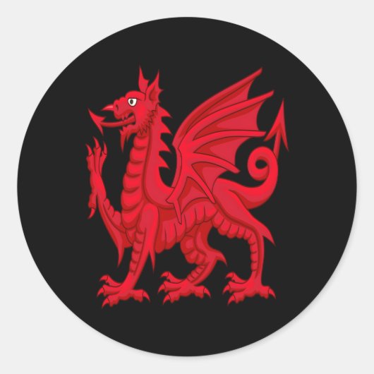 Welsh Dragon Cymru Flag Cardiff Welsh Runder Aufkleber (Vorderseite)