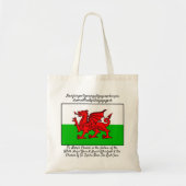 Welsh Dragon Flag Llanfairpwllgwyngyll Tragetasche (Vorne)