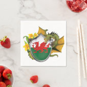 Welsh Dragon Flag Serviette (Beispiel)