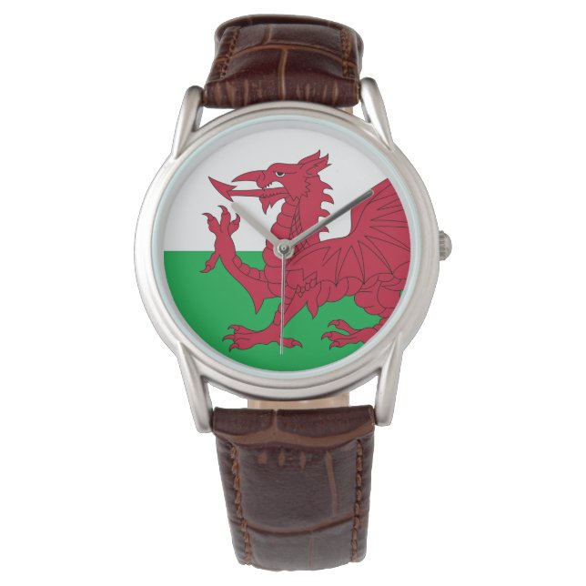Welsh Dragon ~ Flag Wales Armbanduhr (Vorderseite)