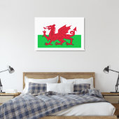 Welsh Dragon ~ Flag Wales Canvas Print Leinwanddruck (Insitu (Schlafzimmer))
