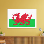 Welsh Dragon ~ Flag Wales Canvas Print Leinwanddruck (Insitu (Wohnzimmer))