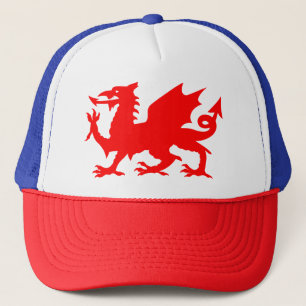 Welsh Dragon Flag, Wales Dragon Flag, England Truckerkappe