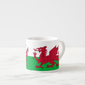 Welsh Dragon ~ Flag Wales Espressotasse (Vorderseite Rechts)