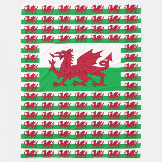 Welsh Dragon ~ Flag Wales Fleecedecke (Vorderseite)