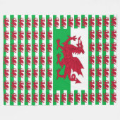 Welsh Dragon ~ Flag Wales Fleecedecke (Vorderseite (Horizontal))