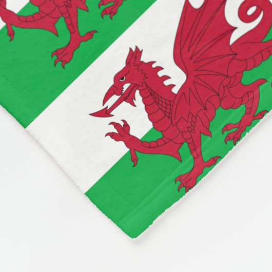 Welsh Dragon ~ Flag Wales Fleecedecke (Ecke)