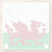 Welsh Dragon ~ Flag Wales Glasuntersetzer (Rückseite)