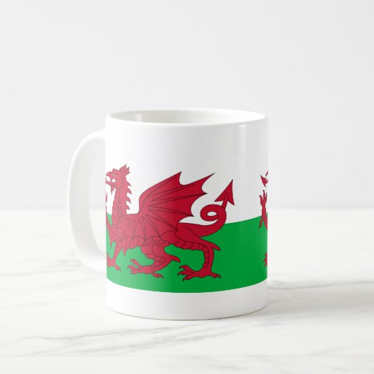 Welsh Dragon ~ Flag Wales Kaffeetasse (Vorderseite Links)