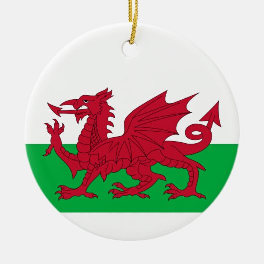 Welsh Dragon ~ Flag Wales Keramik Ornament (Vorne)