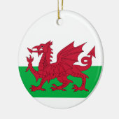 Welsh Dragon ~ Flag Wales Keramik Ornament (Links)