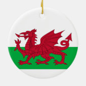 Welsh Dragon ~ Flag Wales Keramik Ornament (Hinten)