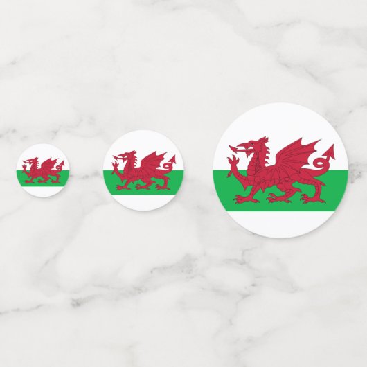 Welsh Dragon ~ Flag Wales Konfetti (Vorderseiten)