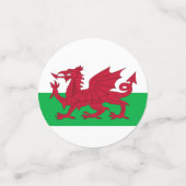 Welsh Dragon ~ Flag Wales Konfetti (Klein Vorderseite)