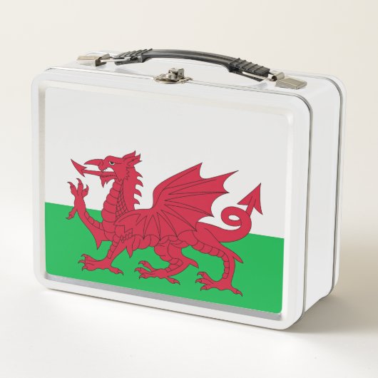 Welsh Dragon ~ Flag Wales Metall Brotdose (Vorderseite)
