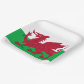 Welsh Dragon ~ Flag Wales Pappteller (Gewinkelt)