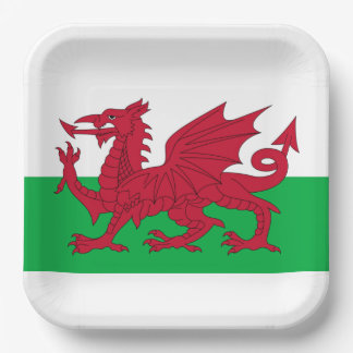 Welsh Dragon ~ Flag Wales Pappteller
