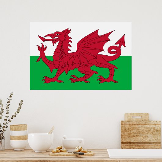Welsh Dragon ~ Flag Wales Poster (Küche)