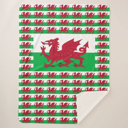 Welsh Dragon ~ Flag Wales Sherpadecke (Vorderseite)