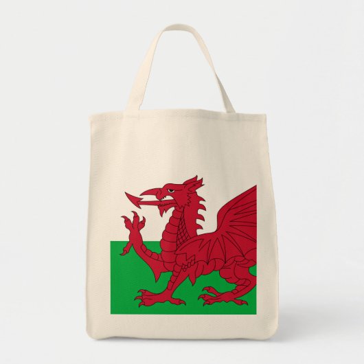 Welsh Dragon ~ Flag Wales Tragetasche (Vorne)