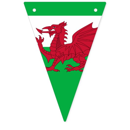Welsh Dragon ~ Flag Wales Wimpelkette (Zweite Fahne)
