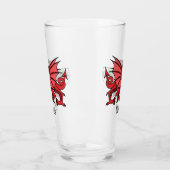 Welsh Dragon Individuelle Name und Monogram Glas (Links)