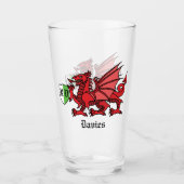 Welsh Dragon Individuelle Name und Monogram Glas (Vorderseite)