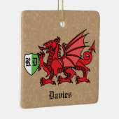 Welsh Dragon Individuelle Name und Monogram Keramikornament (Rechts)