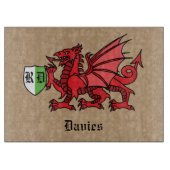 Welsh Dragon Individuelle Name und Monogram Schneidebrett (Vorderseite)