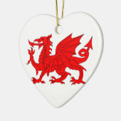 Welsh Dragon Keramik Ornament (Links)