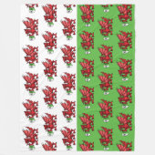 Welsh Dragon Monogram Fleecedecke (Vorderseite)