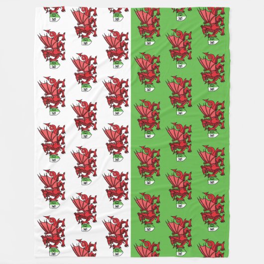 Welsh Dragon Monogram Fleecedecke (Vorderseite)