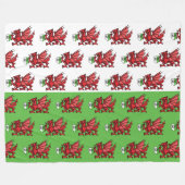 Welsh Dragon Monogram Fleecedecke (Vorderseite (Horizontal))