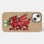 Welsh Dragon Monogram iPhone Hülle (Rückseite (Horizontal))