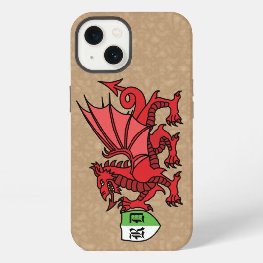Welsh Dragon Monogram iPhone Hülle (Rückseite)