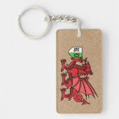 Welsh Dragon Monogram Schlüsselanhänger (Vorderseite)