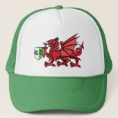 Welsh Dragon Monogram Truckerkappe (Vorderseite)