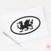 Welsh Dragon Ovaler Aufkleber (Umschlag)