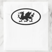 Welsh Dragon Ovaler Aufkleber (Tasche)