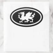 Welsh Dragon Ovaler Aufkleber (Tasche)
