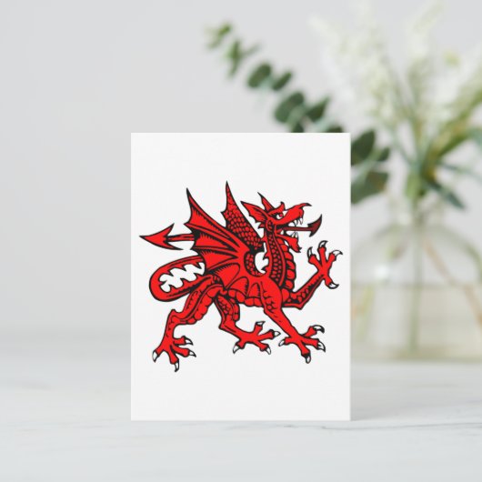 Welsh Dragon Postkarte (Stehend Vorderseite)