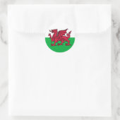 Welsh Dragon Runder Aufkleber (Tasche)